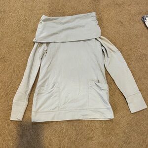 The Loft Cozy Light Gray Cowl Neck Lounge Sweater, Medium